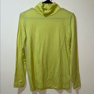 Women’s COS Mock Neck Wool Spandex Bright Yellow Long Sleeve Shirt